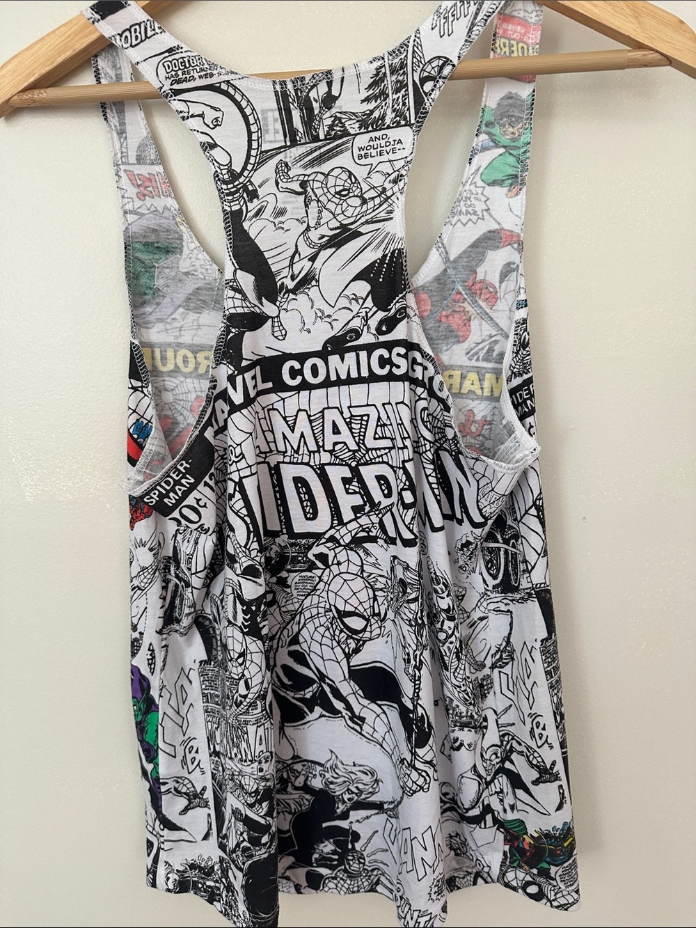 Marvel Spider-Man Comic Panel Tank Top - Red, Blue, Yellow, Black - Picture 5 of 5